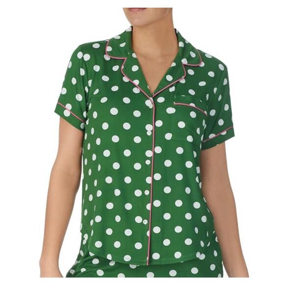 Kate Spade New York sz L Women's Pyjama Top Only‎ Green Dot - Picture 1 of 7